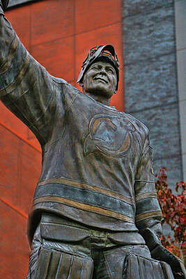 Athletes Royalty Free Images - Martin Brodeur Statue - The Salute # 2 Royalty-Free Image by Allen Beatty