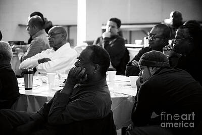 Frank J Casella Royalty-Free and Rights-Managed Images - Men Listening at Prayer Breakfast by Frank J Casella
