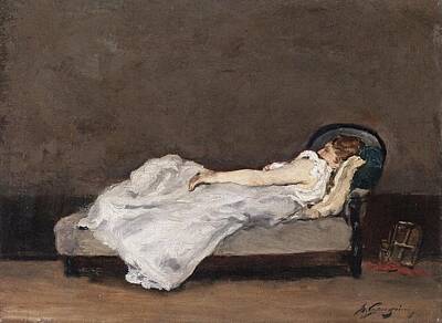 Halloween Movies - Mette Asleep on a Sofa 1875 by Paul Gauguin