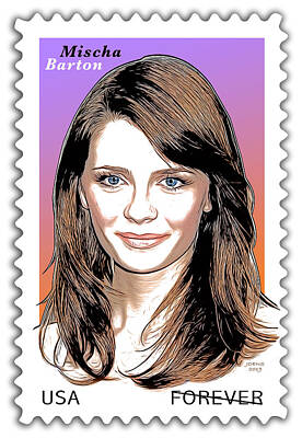 Celebrities Digital Art - Mischa Barton Stamp by Greg Joens