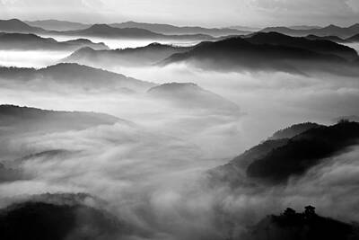 Mountain Mixed Media - Misty Mountain Haze by Art Shack
