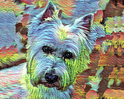 Portraits Royalty-Free and Rights-Managed Images - Modern Westie Portrait by Portraits By NC