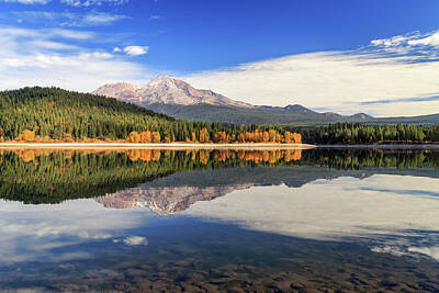 Pediatricians Office Rights Managed Images - Mount Shasta From Lake Siskiyou Royalty-Free Image by James Eddy