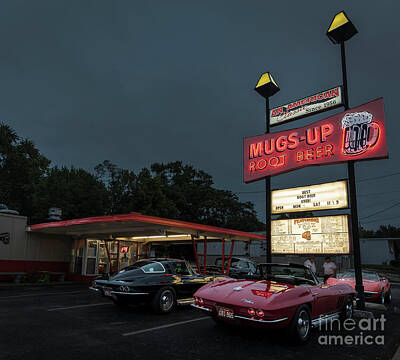 Beer Photos - Night at Mugs Up by Dennis Hedberg