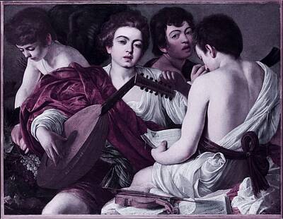 Musicians Royalty Free Images - Musicians by Caravaggio -  infrared version Royalty-Free Image by Celestial Images