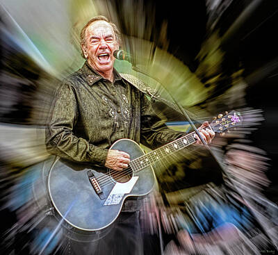 Musician Mixed Media Rights Managed Images - Neil Diamond Royalty-Free Image by Mal Bray