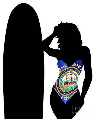 Celebrities Digital Art Royalty Free Images - New Hampshire State Flag Swimsuit Royalty-Free Image by Bigalbaloo Stock