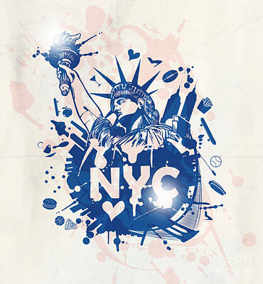 Abstract Skyline Mixed Media - New York City Background by Domenico Condello