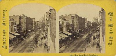 City Scenes Royalty-Free and Rights-Managed Images - New York Hotel and Gurney s Gallery  Broadway  New York City  ca 1860 by Celestial Images