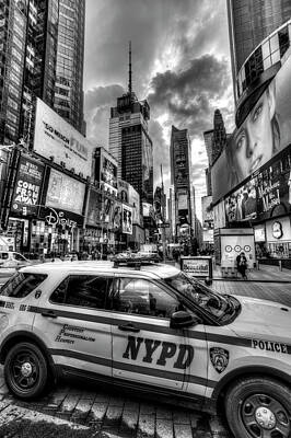 Mans Best Friend Rights Managed Images - New York Police Times Square Royalty-Free Image by David Pyatt