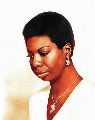Rock And Roll Paintings - Nina Simone, Music Legend by Esoterica Art Agency