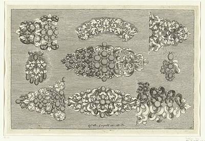 Planes And Aircraft Posters - Nine designs for jewels, Joseph Friedrich Leopold, after David Baumann, 1695 by David Baumann