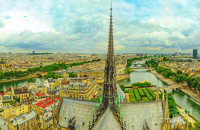 Paris Skyline Photos - Notre Dame spire by Benny Marty