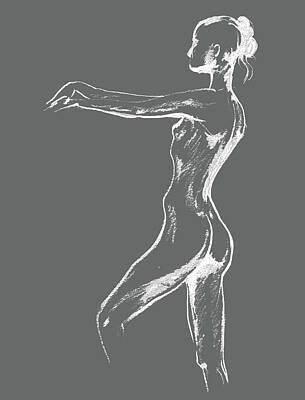 Nudes Drawings Rights Managed Images - Nude Model Gesture XXIX Royalty-Free Image by Irina Sztukowski