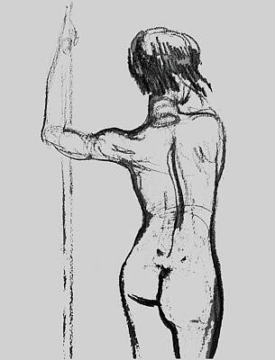Nudes Drawings Rights Managed Images - Nude Model Gesture XXXII Royalty-Free Image by Irina Sztukowski