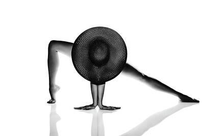 Nudes Royalty-Free and Rights-Managed Images - Nude Woman Black hat by Johan Swanepoel