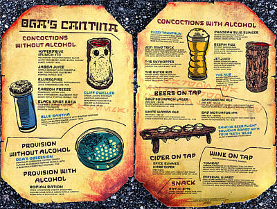 Discover Inventions - Ogas Cantina complete bar menu by David Lee Thompson