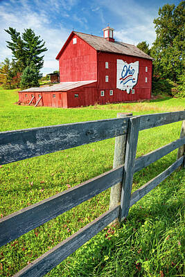Royalty-Free and Rights-Managed Images - Ohio Bicentennial Red Barn Landscape - Columbus - Westerville Ohio by Gregory Ballos