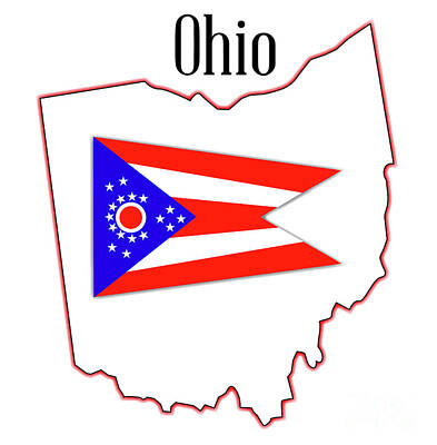 Granger - Ohio State Map and Flag by Bigalbaloo Stock