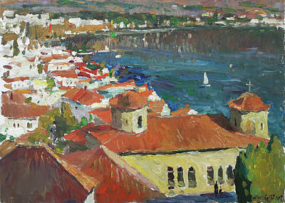 Recently Sold - City Scenes Paintings - Ohrid by Juliya Zhukova