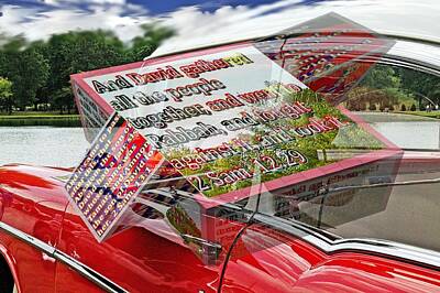Love Marilyn - Old car with 3D text boxes by Karl Rose