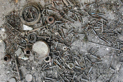Popsicle Art Royalty Free Images - Old rusty bolts, nuts and washers Royalty-Free Image by Michal Boubin