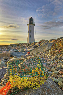 Cartoons Tees - Old Scituate Lighthouse by Juergen Roth
