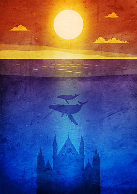 Abstract Graphics - Orvieto whales sunset by Andrea Gatti