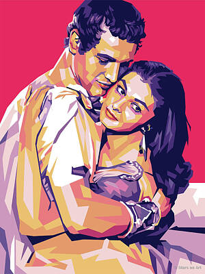Royalty-Free and Rights-Managed Images - Paul Newman and Pier Angeli by Stars on Art
