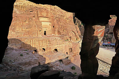 Aretha Franklin - Unayshu Tomb from Cave at Petra Archeology Park - Wadi Musa, Jordan by JustJeffAz Photography