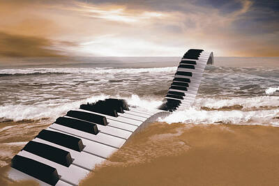 Surrealism Digital Art Rights Managed Images - Piano fantasy Royalty-Free Image by Mihaela Pater