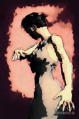 Comics Paintings - Pink Flamenco by John Edwards