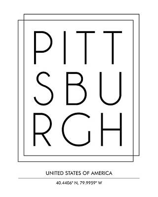 City Scenes Mixed Media Rights Managed Images - Pittsburgh, USA - City Name Typography - Minimalist City Posters Royalty-Free Image by Studio Grafiikka