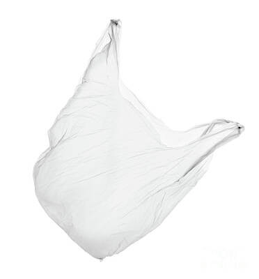 Packaging Photos - Plastic bag isolated on white. by Michal Bednarek