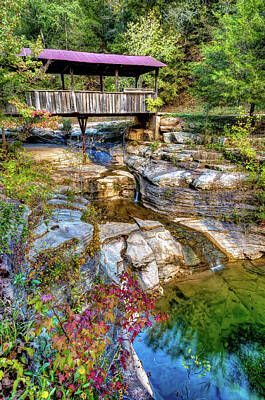 Bear Photography - Ponca Covered Bridge and Ozark Mountain Bluff - Northwest Arkansas by Gregory Ballos