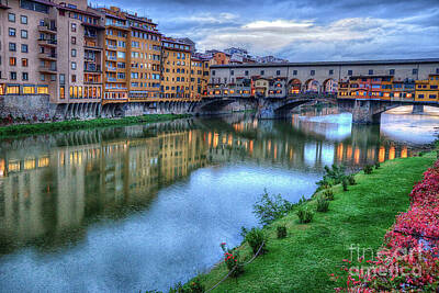Monets Water Lilies - Ponte Vecchio Florence Italy by Wayne Moran