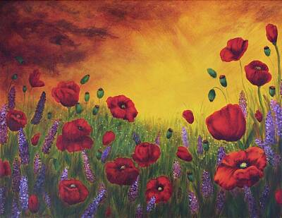 Paintings For Children Cindy Thornton - Poppies at Sunset by Wendi Curtis