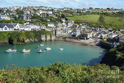 Typographic World Royalty Free Images - Port Isaac harbour and village, Cornwall Royalty-Free Image by David Birchall