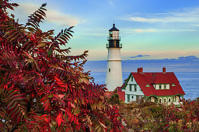 Royalty-Free and Rights-Managed Images - Portland Maine Lighthouse in Maine - Cape Elizabeth by Gregory Ballos