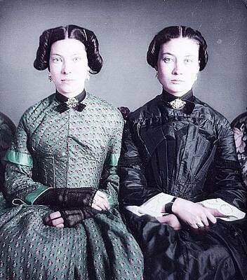 Michael Jackson - Portrait of a young ladies, ninth-plate Daguerreotype Infrared art by Ahmet Asar by Celestial Images
