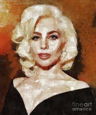 Portraits Royalty Free Images - Portrait of Lady GaGa by Mary Bassett Royalty-Free Image by Esoterica Art Agency