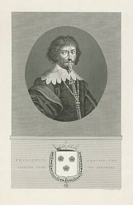 Portraits Royalty-Free and Rights-Managed Images - Portrait of Philip Karel Duke of Aarschot, Prince of Arenberg, Jan Frederik Christiaan Reckleben, 18 by Celestial Images