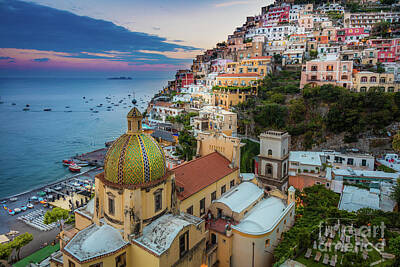 Recently Sold - Beach Royalty-Free and Rights-Managed Images - Positano Evening by Inge Johnsson