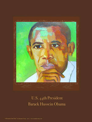 Politicians Digital Art Royalty Free Images - President Barack Hussein Obama, Poster Royalty-Free Image by Suzanne Giuriati Cerny