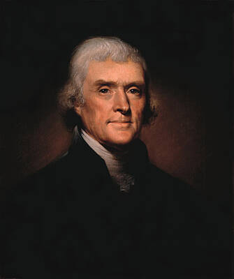 Mother And Child Paintings - President Thomas Jefferson  by War Is Hell Store
