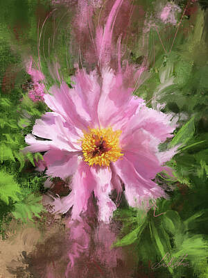 Impressionism Digital Art Rights Managed Images - Pretty in Pink Royalty-Free Image by Garth Glazier