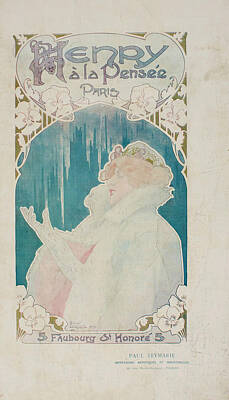 Vintage Magician Posters - Privat  Livemont  Henri  Henry a la pensee 1899 by National Art Museum of Catalonia