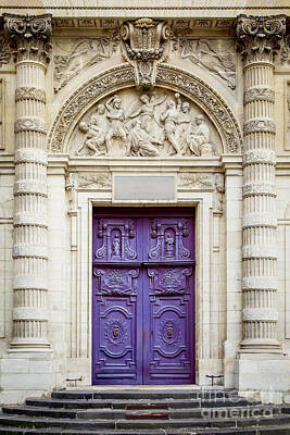 Science Collection - Purple Doors to Saint Etienne du-Mont by Brian Jannsen
