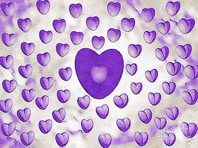 Autumn Pies - Purple Love Hearts by Douglas Brown