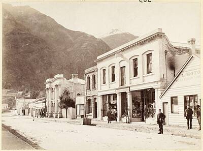 City Scenes Paintings - Queenstown  1870 1880s  Queenstown  by Burton Brothers studio by Celestial Images